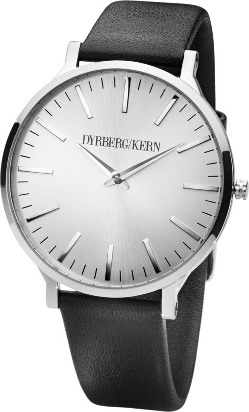 Dyrberg/Kern Privilegia - Dameklokke i rustfritt stål med sort lærreim - Kvarts - Sølv - Dameklokker - Skinn - Mineral