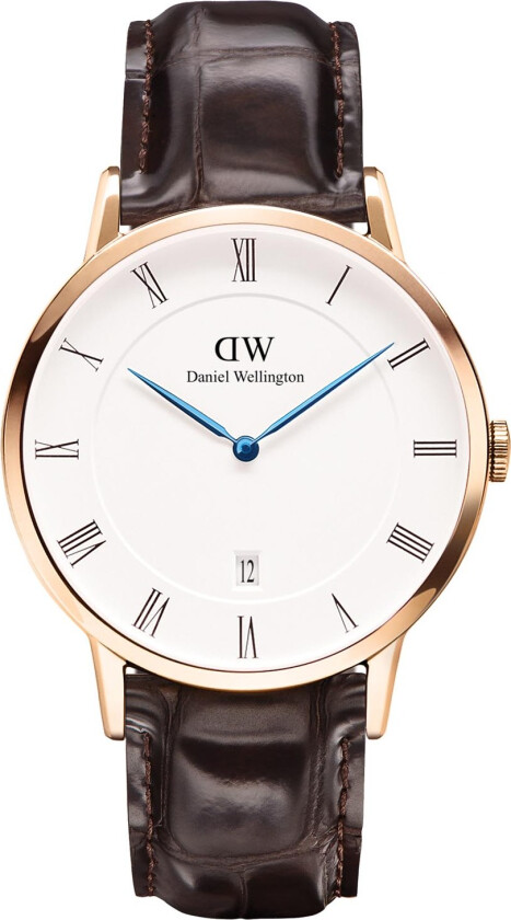 Daniel Wellington Dapper York Herreklokke, Rosé gull, 38mm - Kvarts - Rosegull - Herreklokker - Skinn - Mineral