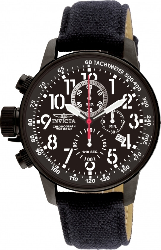 Force Lefty Chronograph 1517 - Kvarts - Sort - Herreklokker - Skinn - Mineral