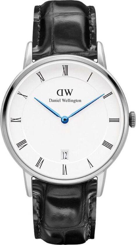 Daniel Wellington Dapper Reading - Klassisk dameklokke i rustfritt stål med blå visere - Kvarts - Sølv - Dameklokker - Skinn - Mineral