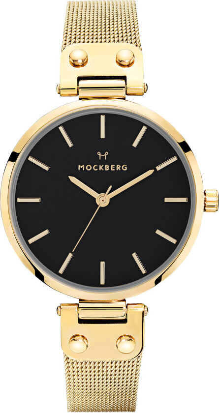 Livia Noir 34mm Gold Mesh MO1603 - Kvarts - Gull - Dameklokker - Meshlenke - Mineral