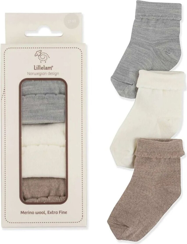 Sokker - 3.Pk Gavepakke   Tynne Ullsokker - Grå