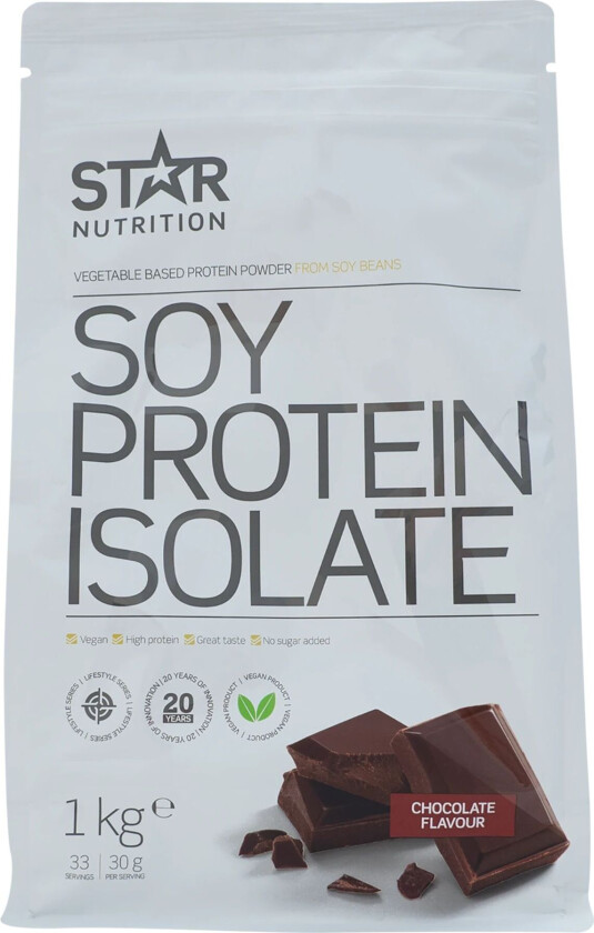 Star Nutrition Soy Protein Isolate 1 kg, proteinpulver CHOCOLATE