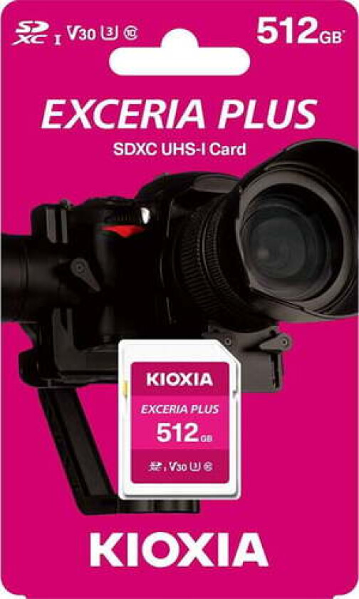 Bilde av "Micro SD-minnekort med adapter Kioxia PLUS UHS-I C10 R98 512 GB"