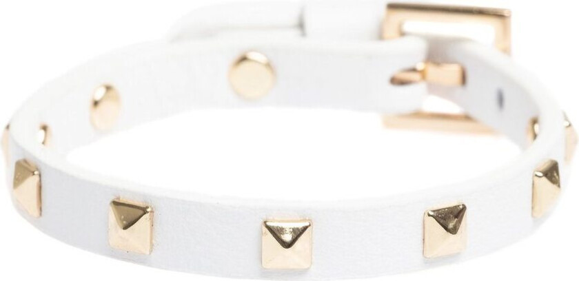 DARK Leather Stud Bracelet Mini White