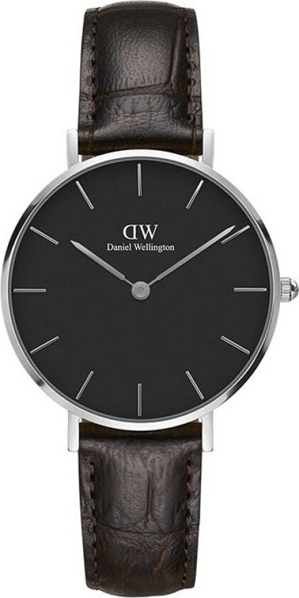 Classic Petite 32mm York DW00100182 - Kvarts - Sølv - Dameklokker - Skinn - Mineral