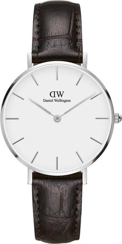 Classic Petite 32mm York DW00100188 - Kvarts - Sølv - Dameklokker - Skinn - Mineral