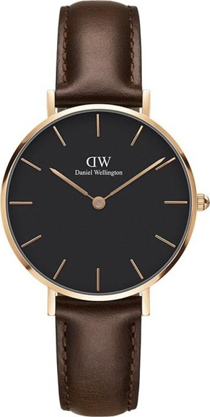 Classic Petite 32mm Bristol DW00100165 - Kvarts - Kobber Rosegull - Dameklokker - Skinn - Mineral