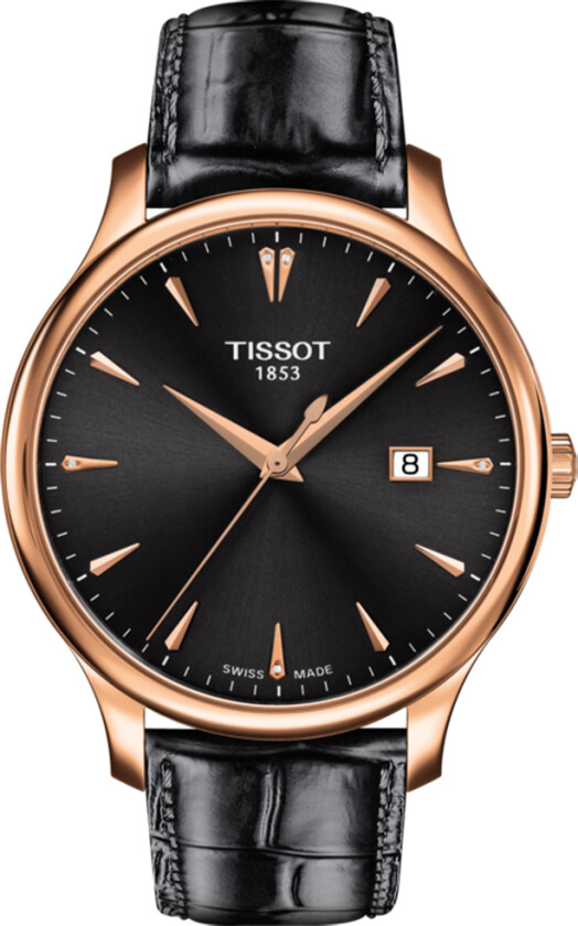 Tradition T063.610.36.086.00 - Kvarts - Rosegull - Dameklokker - Skinn - Safir