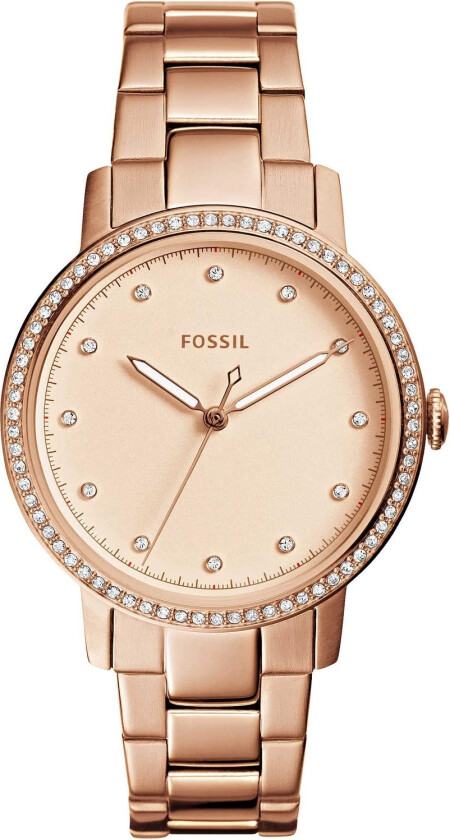 Neely ES4288 - Kvarts - Kobber Krystal Rosegull - Dameklokker - Rustfritt stål - ledd m/pin - Mineral