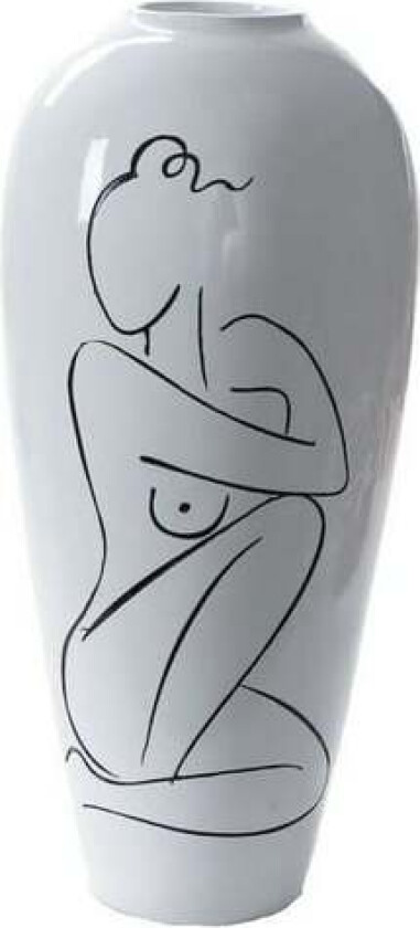 Vase DKD Home Decor Abstract White Resin Modern (34 x 34 x 73,5 cm)