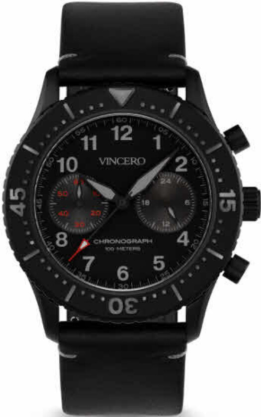 The Outsider - Matte Black/Grey bla-bla-h01 - Kvarts - Sort - Herreklokker - Skinn - Safirbelagt mineralglas