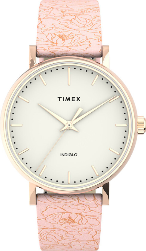 Fairfield Floral TW2U40500 - Kvarts - Rosegull - Dameklokker - Skinn - Mineral