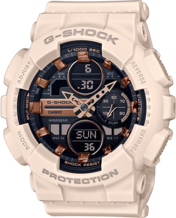 G-Shock GMA-S140M-4AER - Anadigi - Krem - Herreklokker - Resin - Mineral