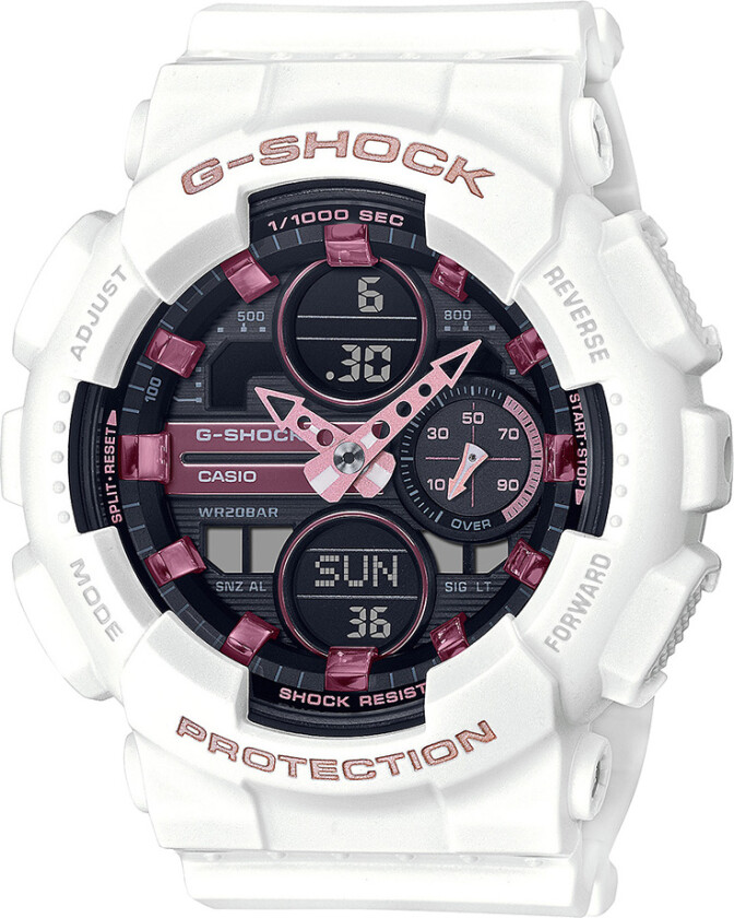 G-Shock GMA-S140M-7AER - Anadigi - Hvit - Herreklokker - Resin - Mineral