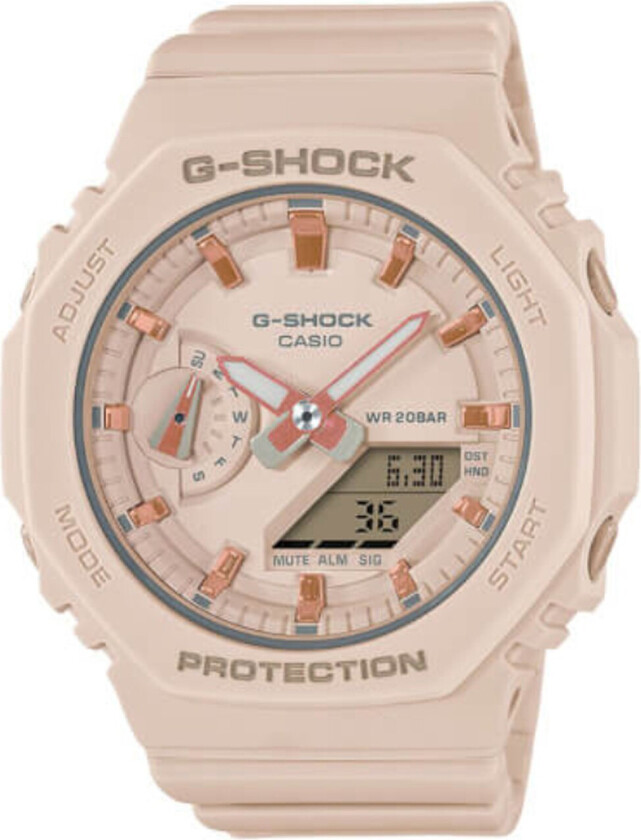 G-Shock GMA-S2100-4AER - Anadigi - Krem - Dameklokker - Resin - Mineral