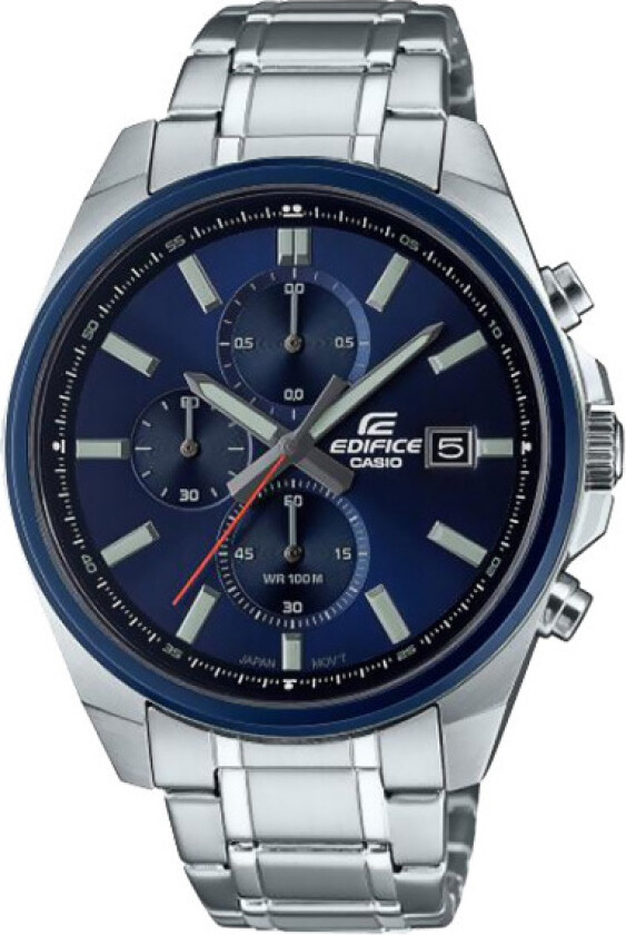Edifice Chronograph EFV-610DB-2AVUEF - Kvarts - Sølv - Herreklokker - Rustfritt stål - ledd m/pin - Mineral