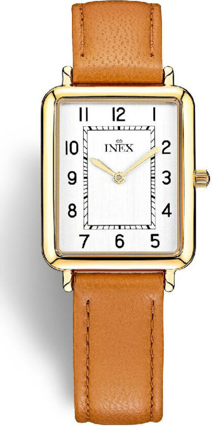 Inex Ladies Gold White A69531-1D4A - Kvarts - Gull - Dameklokker - Skinn - Mineral