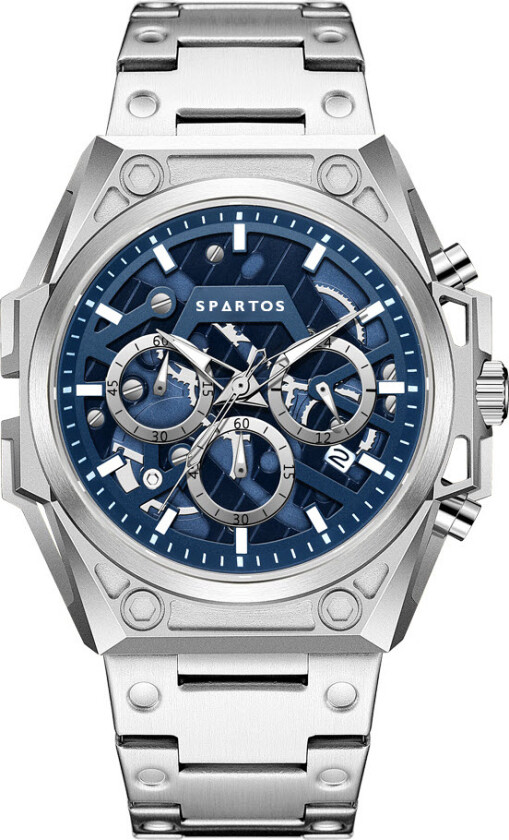 FX Skeleton Sapphire Chronograph SPW7901 - Kvarts - Sølv - Herreklokker - Rustfritt stål - ledd m/pin - Safir