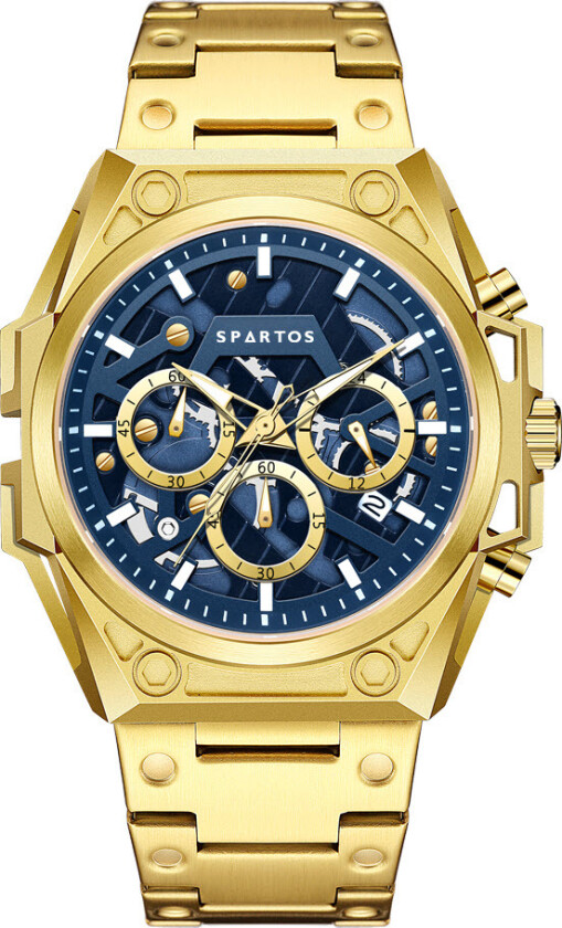FX Skeleton Sapphire Chronograph SPW7902 - Kvarts - Gull - Herreklokker - Rustfritt stål - ledd m/pin - Safir