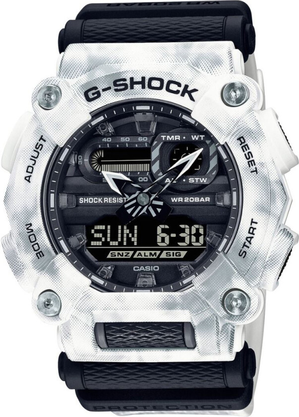 G-Shock Limited GA-900GC-7AER - Kvarts - Hvit - Herreklokker - Fiberrem - Mineral