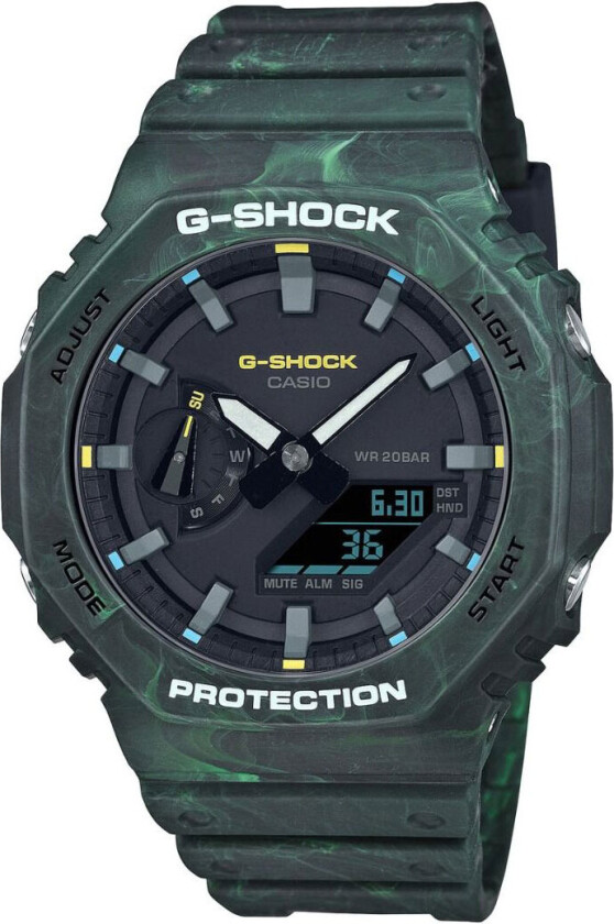 G-Shock GA-2100FR-3AER - Anadigi - Grønn - Herreklokker - Fiberrem - Mineral