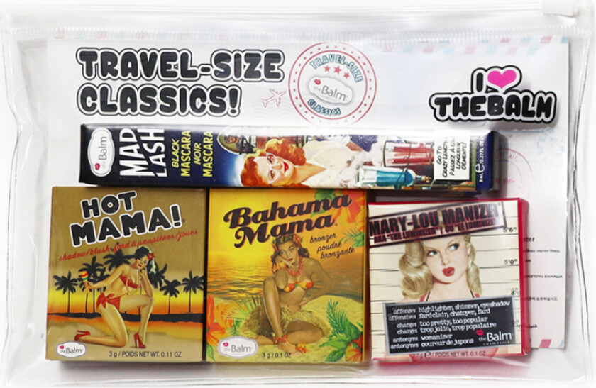 The Balm Travel Set With Cosmetics Bag 4pcs