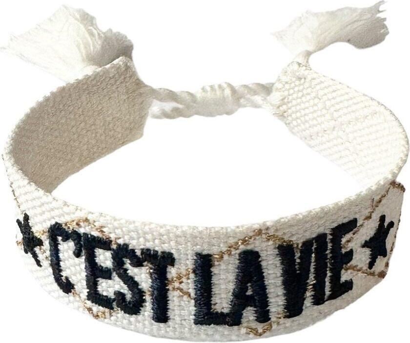 DARK Woven Friendship Bracelet C'est La Vie White With Navy Blue