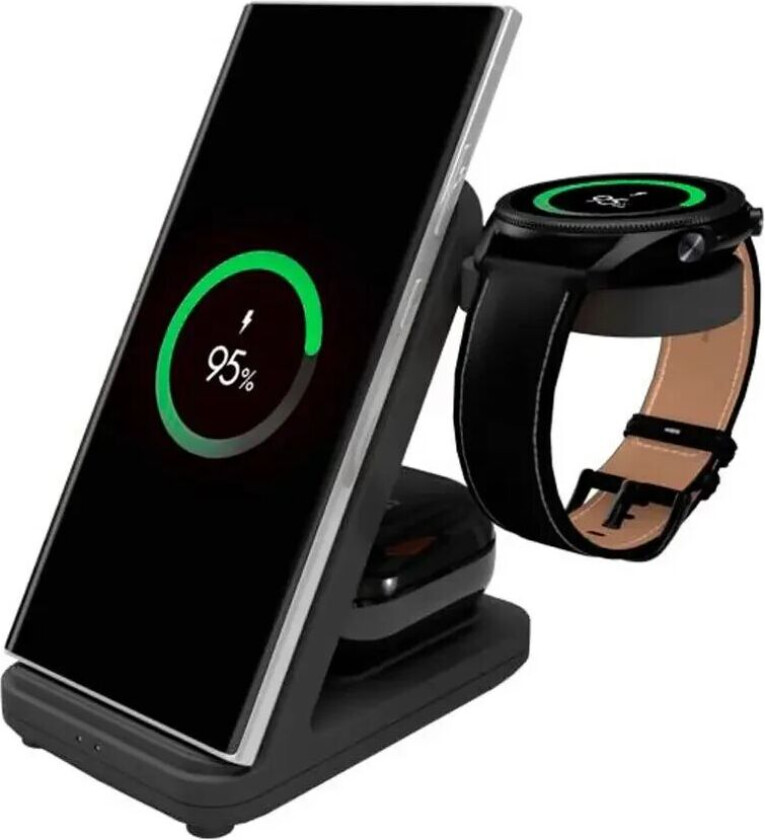 Fixed Powerstasjon 3-in-1 Ladestasjon for Samsung