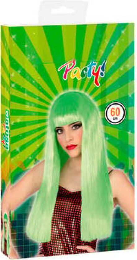 Langhåret parykk 39795 Grønn