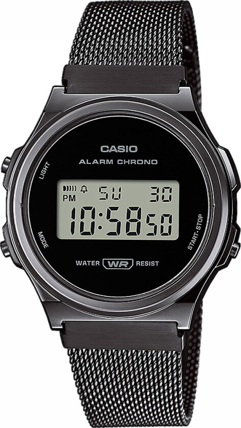 Classic A171WEMB-1AEF - Digital - Sort - Dameklokker - Meshlenke - Akryl
