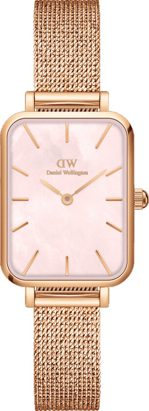Quadro Pressed Melrose DW00100510 - Kvarts - Rosegull - Dameklokker - Meshlenke - Mineral