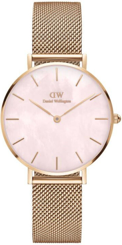 Petite Melrose 32mm DW00100516 - Kvarts - Rosegull - Dameklokker - Meshlenke - Mineral