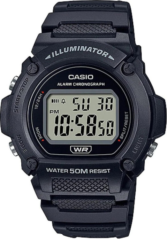 Classic W-219H-1AVEF - Digital - Sort - Herreklokker - Resin - Akryl