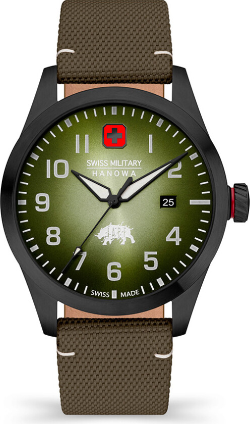 Bushmaster SMWGN2102330 - Kvarts - Sort - Herreklokker - Skinn - Safir