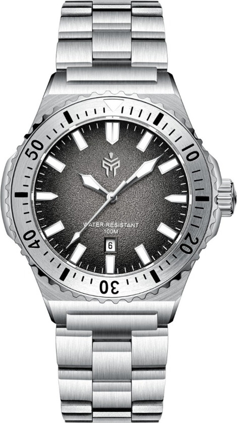 Myles Steel Black SPW8103 - Kvarts - Sølv - Herreklokker - Rustfritt stål - ledd m/pin - Mineral