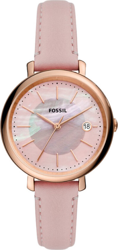 Jacqueline ES5092 - Kvarts - Rosegull - Dameklokker - Skinn - Mineral