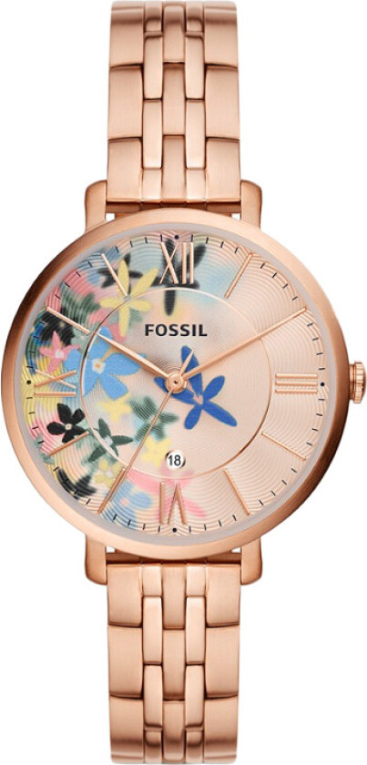 Jacqueline ES5185 - Kvarts - Rosegull - Dameklokker - Rustfritt stål - ledd m/pin - Mineral