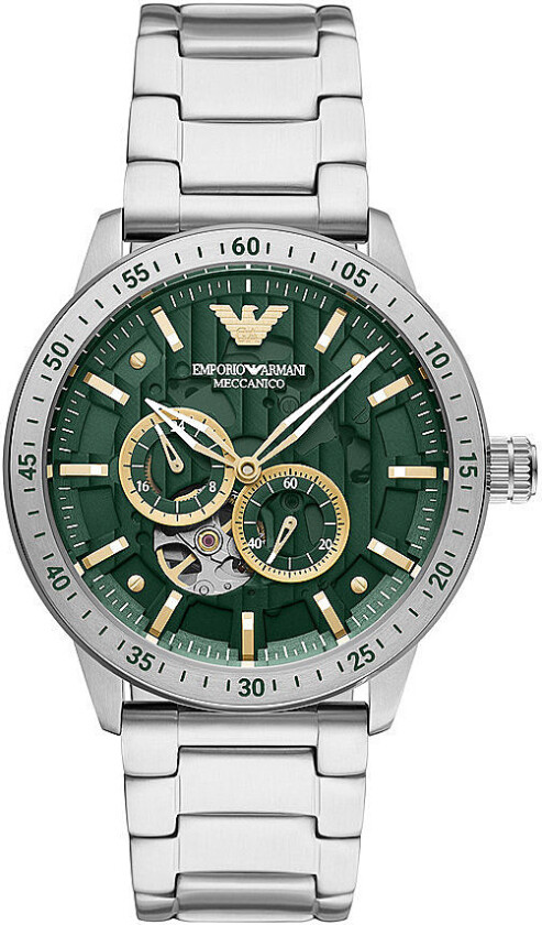 Emporio Armani Mario Automatic AR60053 - Automatisk - Sølv - Herreklokker - Rustfritt stål - ledd m/pin - Mineral