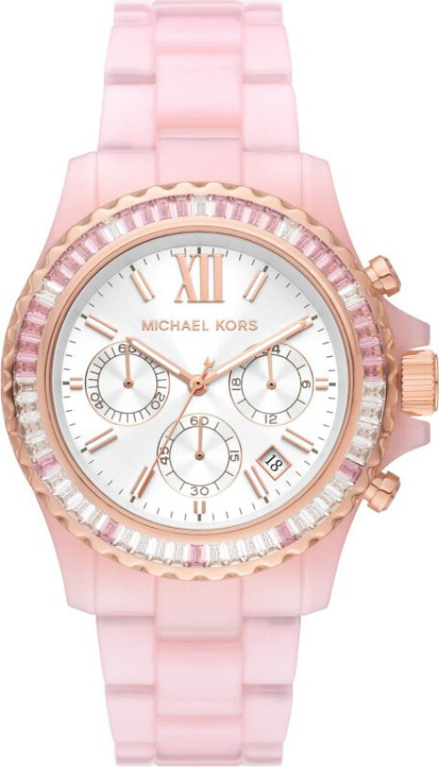 Everest MK7240 - Kvarts - Rosa - Dameklokker - Resinledd - Mineral