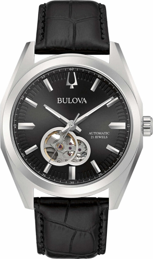 Classic Sutton Automatic 96A273 - Automatisk - Sølv - Herreklokker - Skinn - Mineral