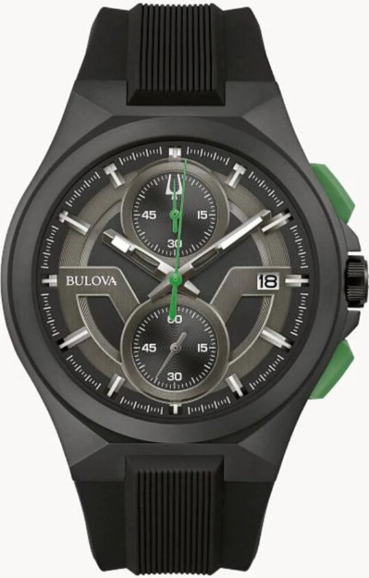 Maquina Chronograph 98B381 - Automatisk - Sort - Herreklokker - Silikon - Safir