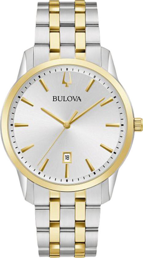 Classic Sutton 98B385 - Kvarts - Sølv - Herreklokker - Rustfritt stål - ledd m/pin - Mineral