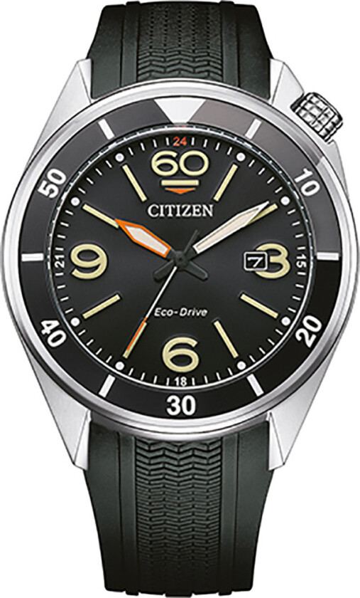 Aviator Marine AW1710-12E - Kvarts - Sølv - Herreklokker - Silikon - Mineral
