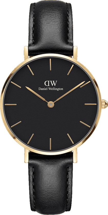 Petite Sheffield 32mm DW00100547 - Kvarts - Gull - Dameklokker - Skinn - Mineral