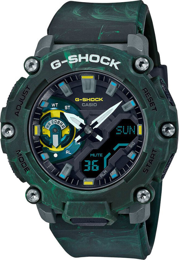 G-Shock Mystic Forest Limited GA-2200MFR-3AER - Anadigi - Grønn - Herreklokker - Resin - Mineral