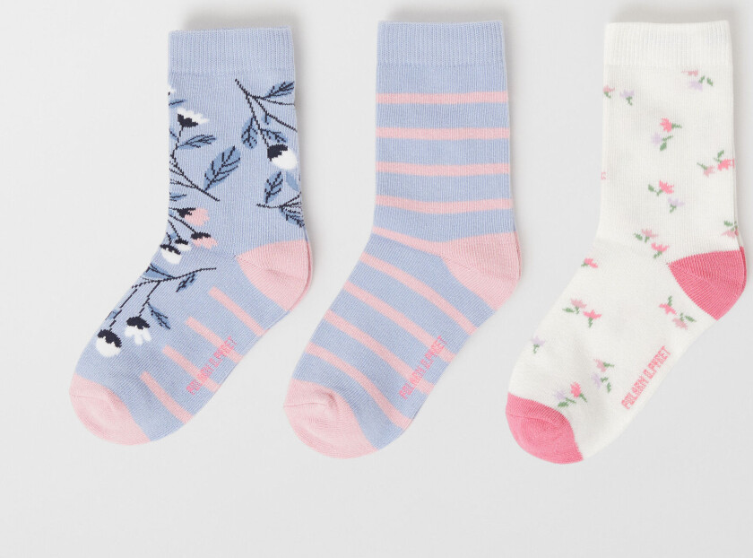 3-pakning sokker mønstrede 22 24