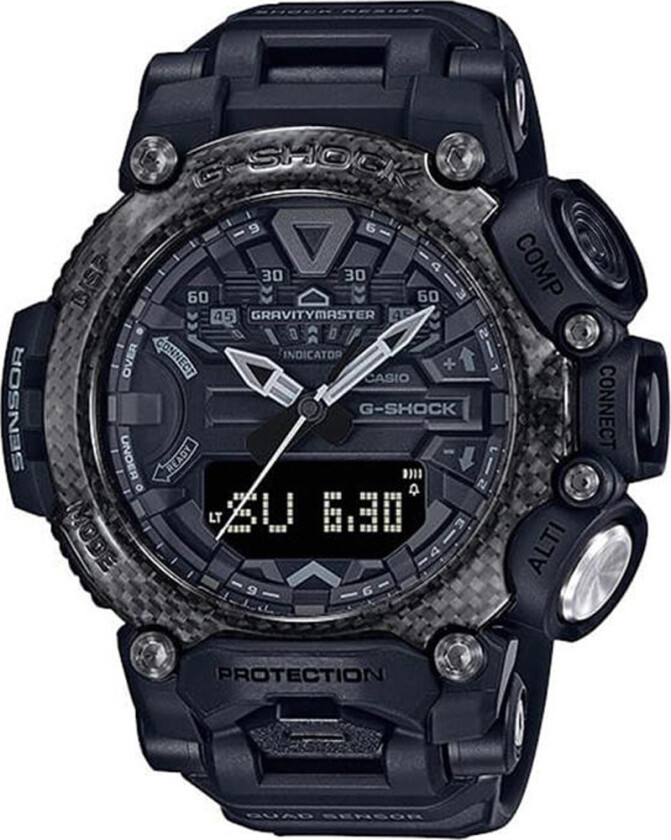 G-Shock Gravity Master GR-B200-1BER - Anadigi - Sort - Herreklokker - Resin - Mineral