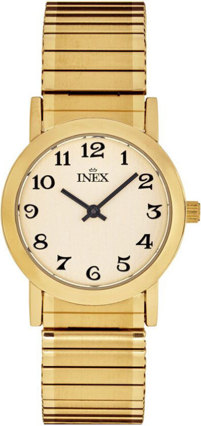 Inex Womens Gold 12005 E - Kvarts - Gull - Dameklokker - Stretch - Mineral