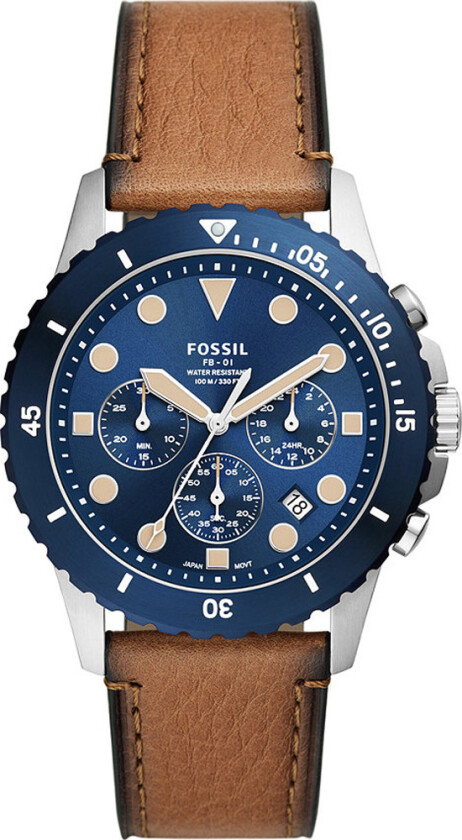FB-01 Chronograph FS5914 - Kvarts - Sølv - Herreklokker - Skinn - Mineral